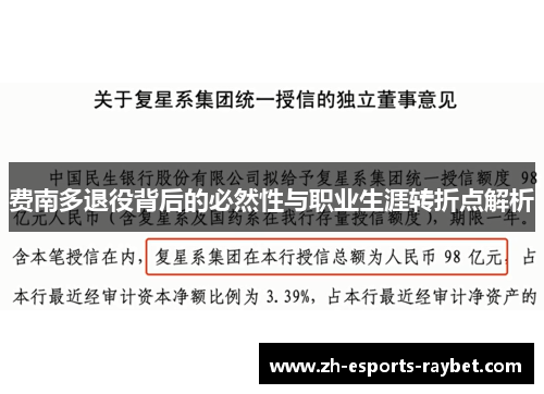 费南多退役背后的必然性与职业生涯转折点解析 费南多退役背后的必然性与职业生涯转折点解析